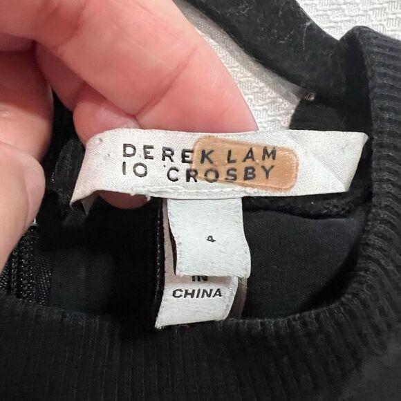 Derek Lam 10 Crosby Black White Cream Striped Shift Dress - Picture 3 of 8